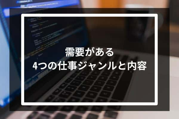 クラウドワークス需要がある4つの仕事ジャンルと内容